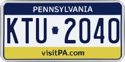 PA license plate KTU2040