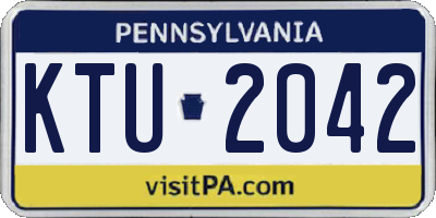 PA license plate KTU2042