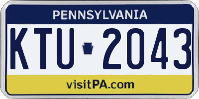 PA license plate KTU2043