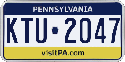 PA license plate KTU2047