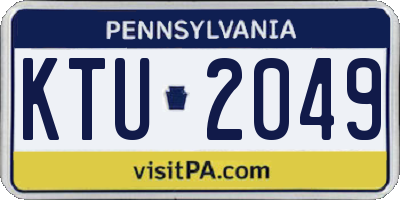 PA license plate KTU2049