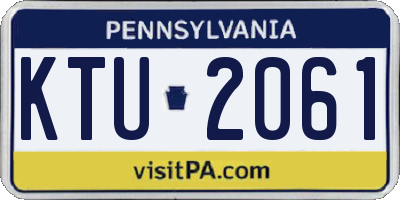PA license plate KTU2061