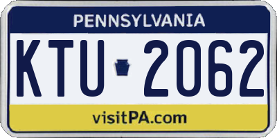 PA license plate KTU2062
