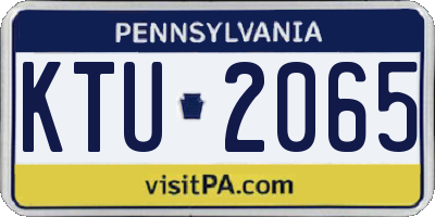 PA license plate KTU2065