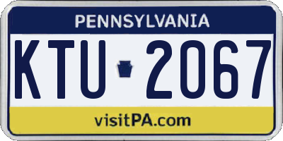 PA license plate KTU2067
