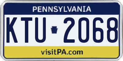 PA license plate KTU2068