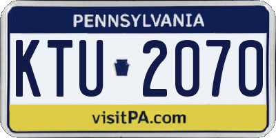PA license plate KTU2070