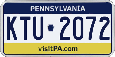 PA license plate KTU2072