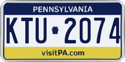 PA license plate KTU2074