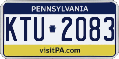 PA license plate KTU2083