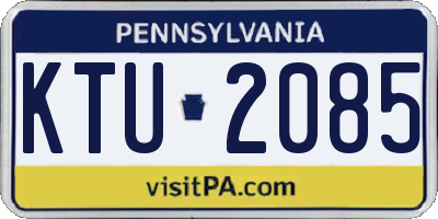 PA license plate KTU2085