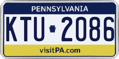 PA license plate KTU2086