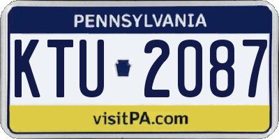 PA license plate KTU2087