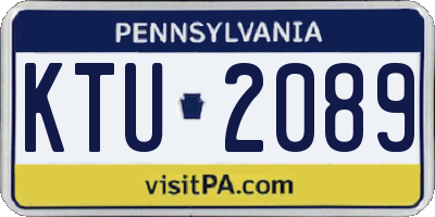 PA license plate KTU2089