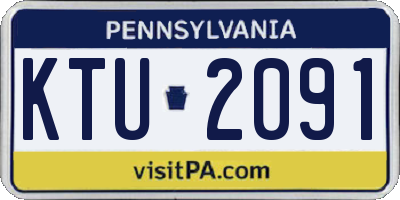 PA license plate KTU2091