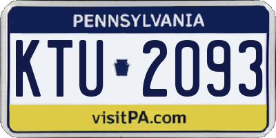 PA license plate KTU2093