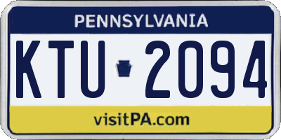 PA license plate KTU2094