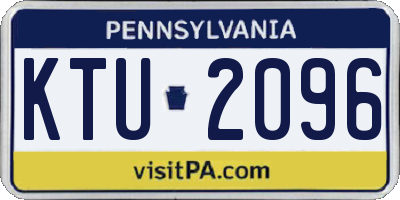 PA license plate KTU2096