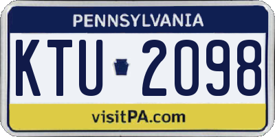 PA license plate KTU2098