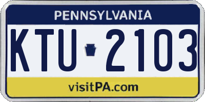 PA license plate KTU2103