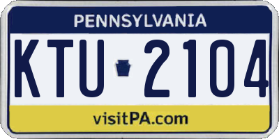 PA license plate KTU2104