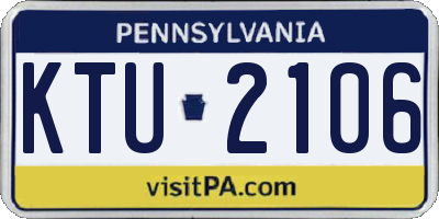 PA license plate KTU2106