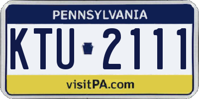 PA license plate KTU2111