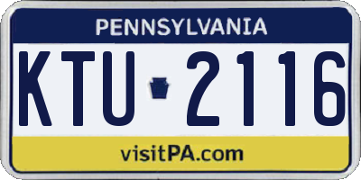 PA license plate KTU2116