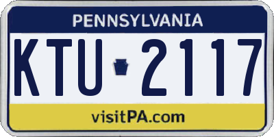 PA license plate KTU2117