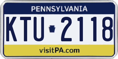 PA license plate KTU2118