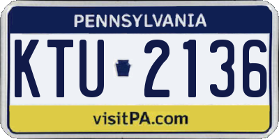 PA license plate KTU2136