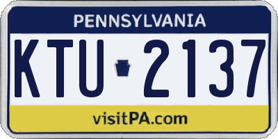 PA license plate KTU2137
