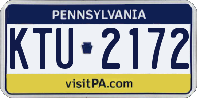 PA license plate KTU2172