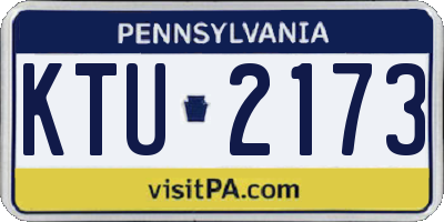 PA license plate KTU2173