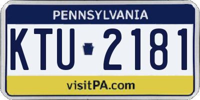PA license plate KTU2181
