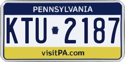 PA license plate KTU2187