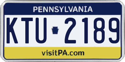 PA license plate KTU2189