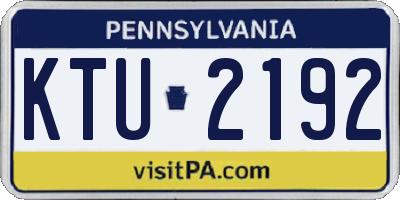 PA license plate KTU2192