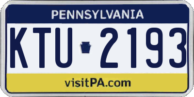 PA license plate KTU2193
