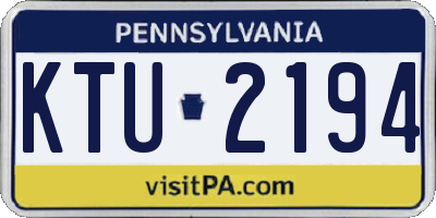 PA license plate KTU2194