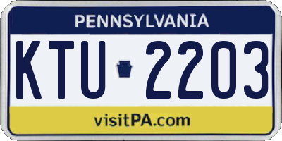 PA license plate KTU2203