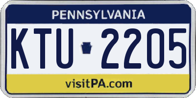 PA license plate KTU2205