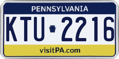 PA license plate KTU2216