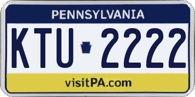 PA license plate KTU2222