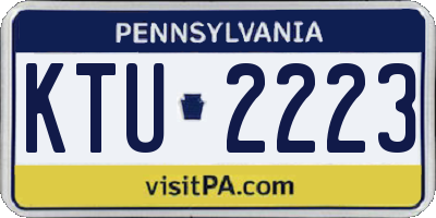 PA license plate KTU2223