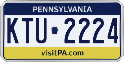 PA license plate KTU2224