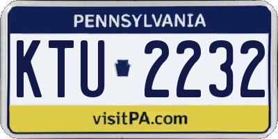 PA license plate KTU2232