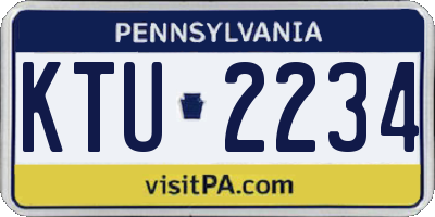 PA license plate KTU2234