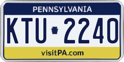 PA license plate KTU2240
