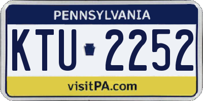 PA license plate KTU2252